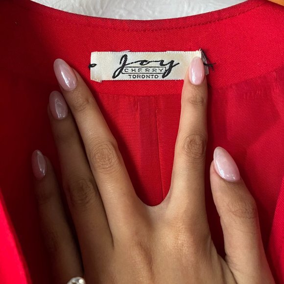 Joy Cherry Toronto Bold Red Button-Up Dress - Vintage Chic - Picture 4 of 4